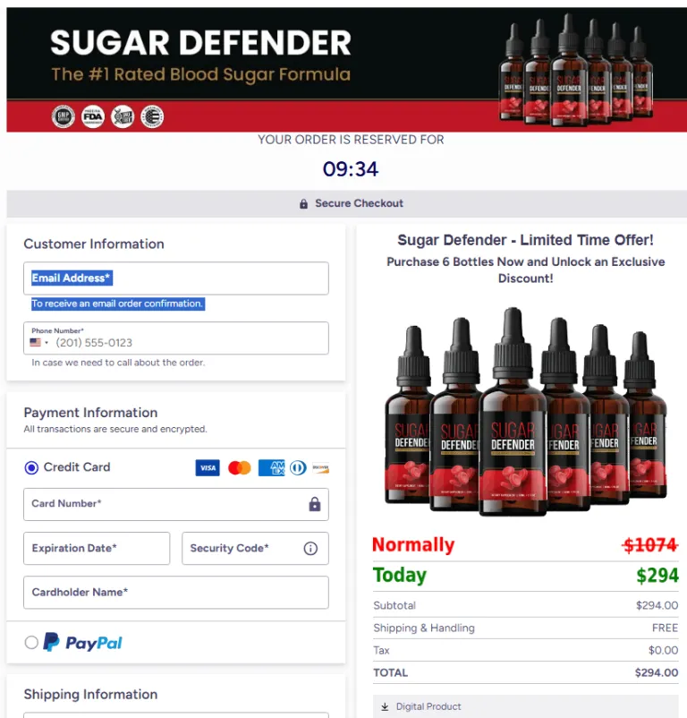 Sugar Defender Official Website Secure Order Page